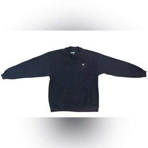 Vintage Big Dogs navy blue ribbed embroidered logo pullover sweatshirt, size XL